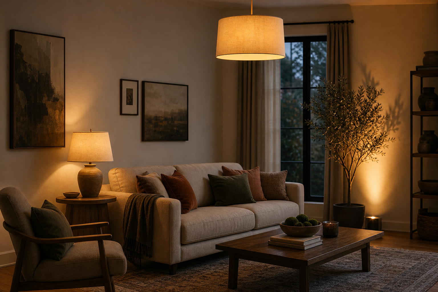 A 3-layer lighting plan: ambient, task, accent