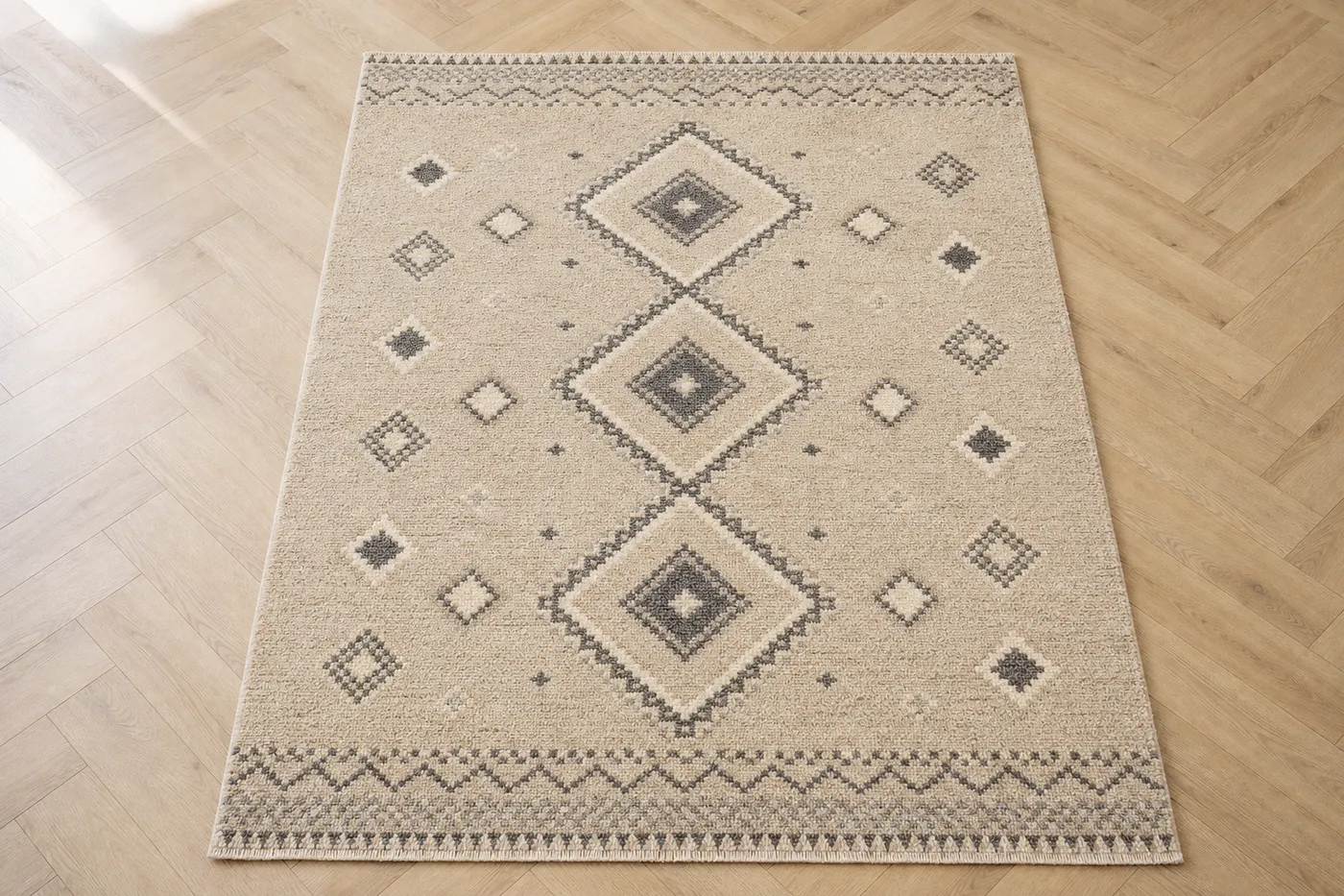 Ligne Tapis Berbère Tissé Beige Signature